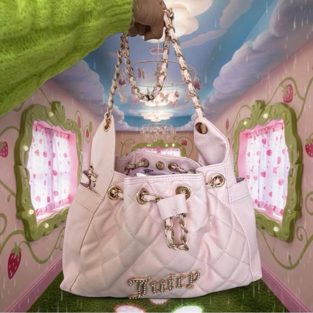 Juicy Couture Light Pink Quilted Shoulder Bag